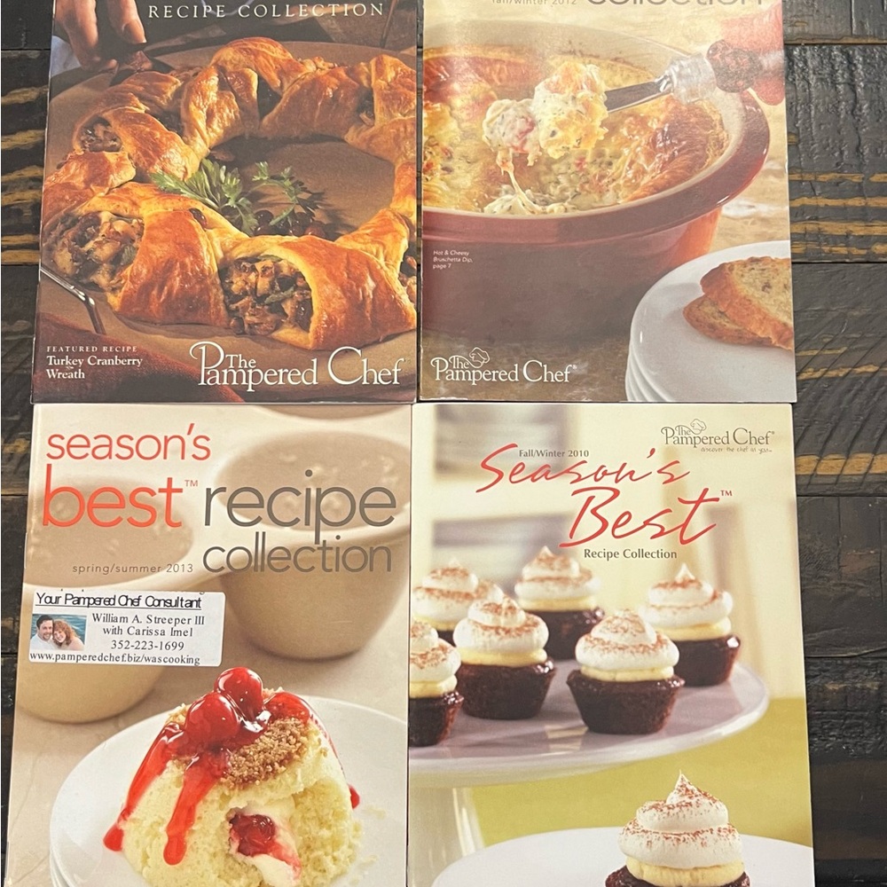 The Pampered‎ Chef Seasons Best Recipe Collection Lot Of 4 2000 2010 2012 2013